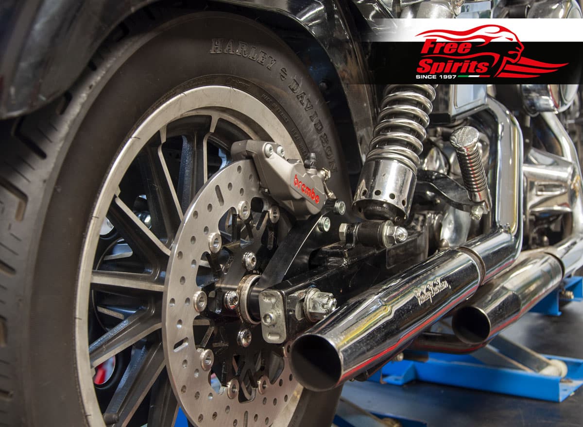 Free Spirits Brembo Rear Caliper Upgrade Kit - Harley Davidson Dyna 91-99