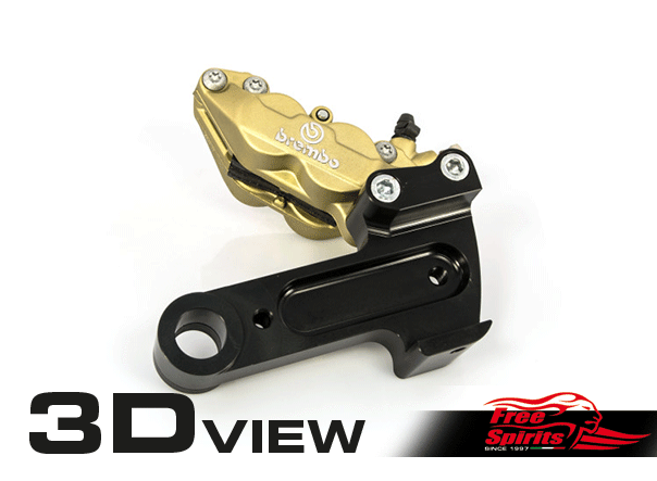 Free Spirits Rear Brake Caliper 4 Piston kit for Harley Davidson XG Street 500 750 2016+ Street Rod