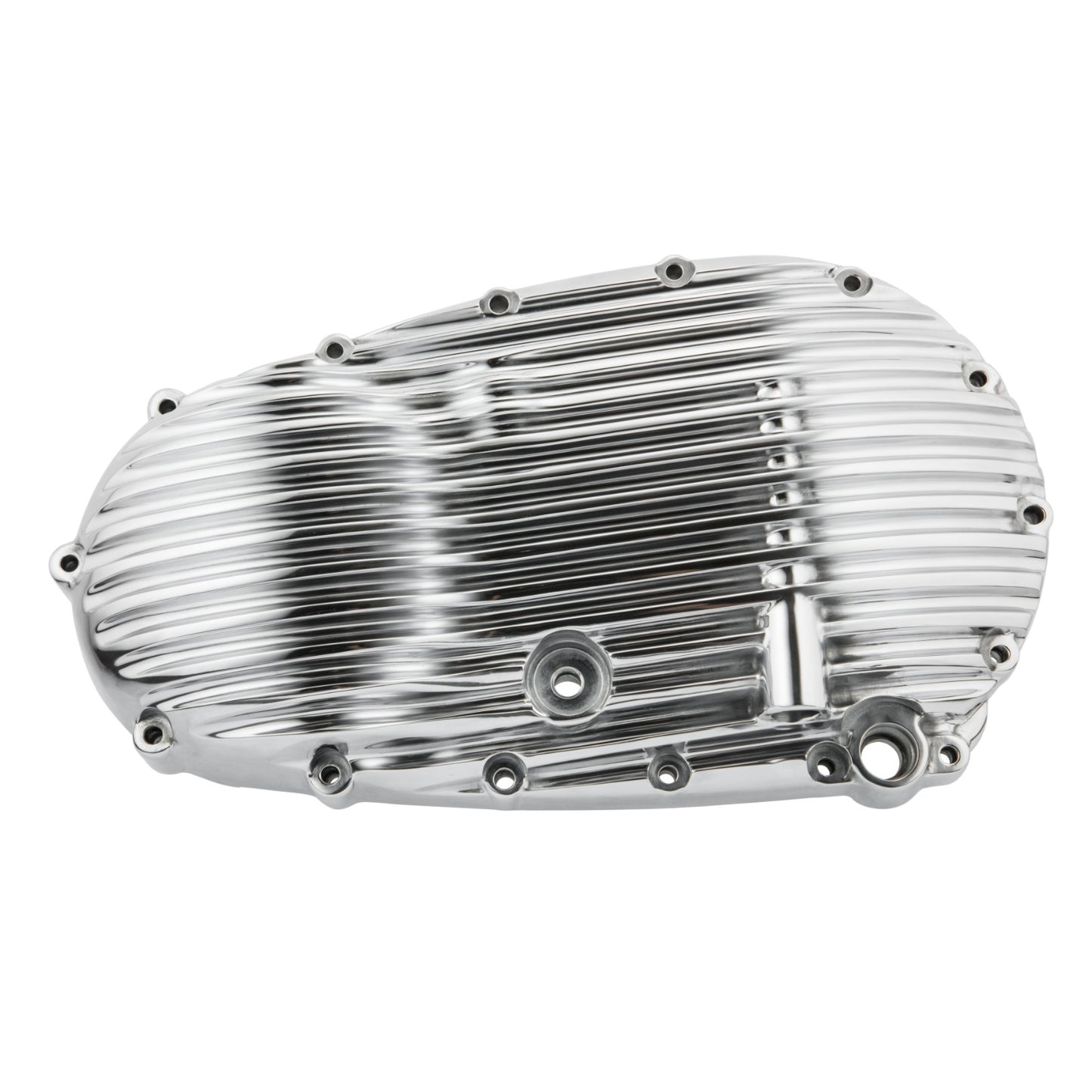 Motone Ribbed Clutch Side Engine Cover - Polished Finish
