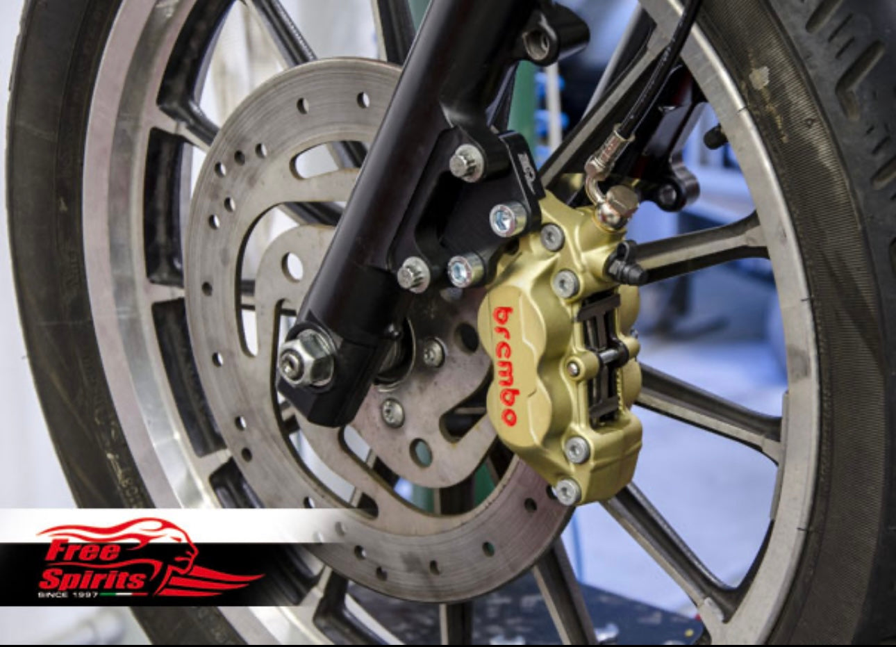 Free Spirits Brembo Front Brake Kit - Harley Davidson Sportster 00-13, Dyna 00-05 & Softail 00-14