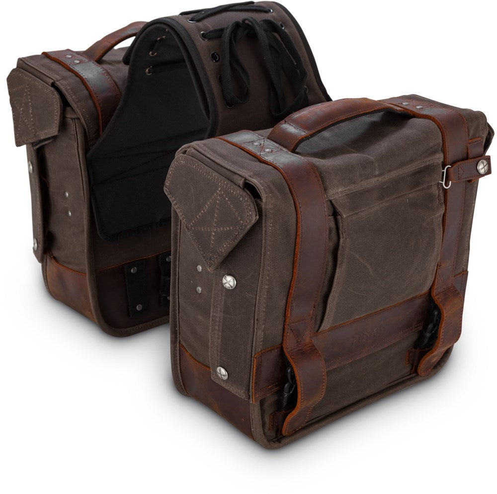 Burly Brand Voyager Throw Over Saddlebags - Black or Oak Brown