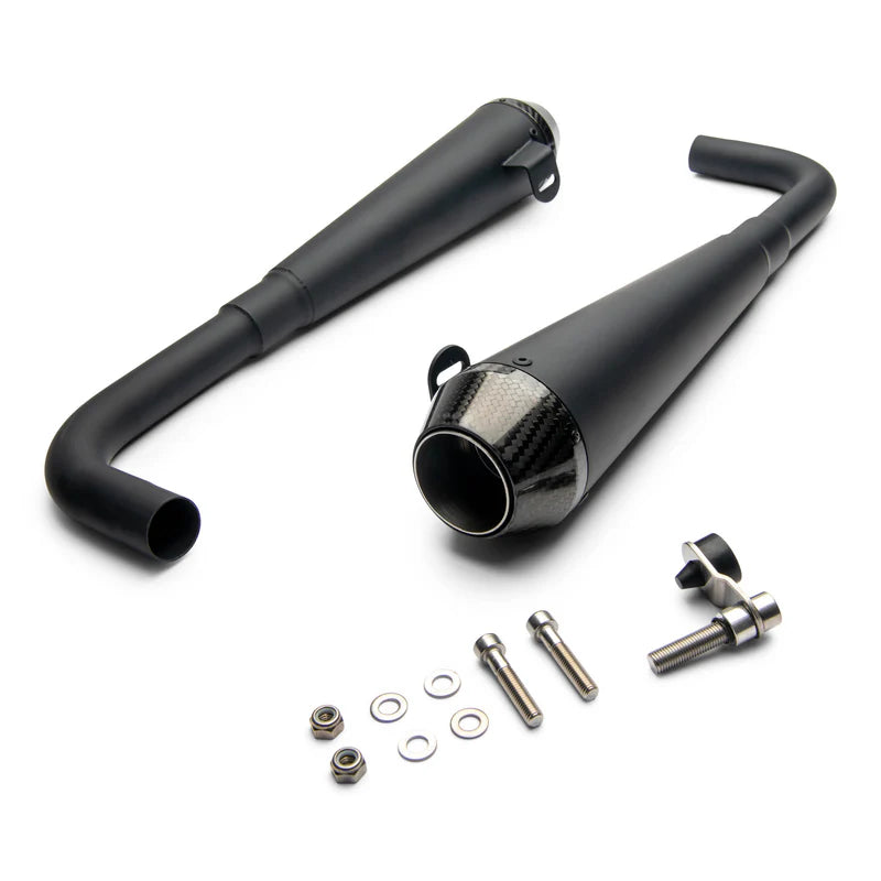 British Customs Predator Pro 3.5” Black with Carbon End Cap - 2017+ Triumph Bobber / Bobber Black / Speedmaster