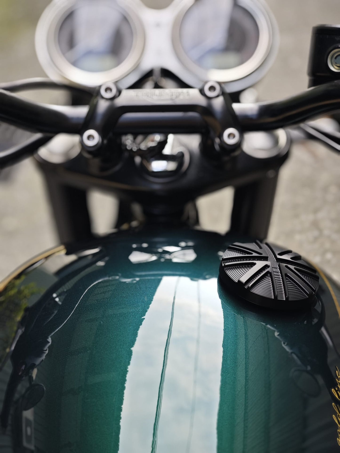 Super Corse Billet Union Jack Gas Cap - Black - Triumph Classics