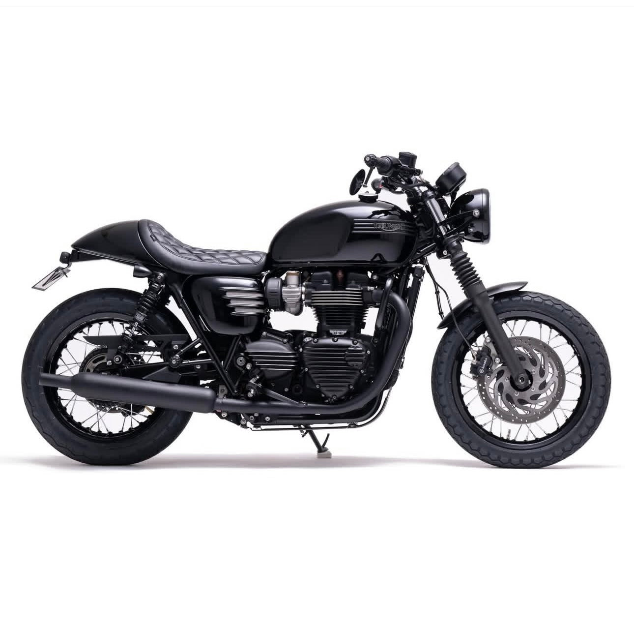 Motone FASTBACK Cafe Racer Seat - Black - 2016+ Triumph Street Twin, T100, T120, Street Cup, Street Scrambler, Speed Twin 900