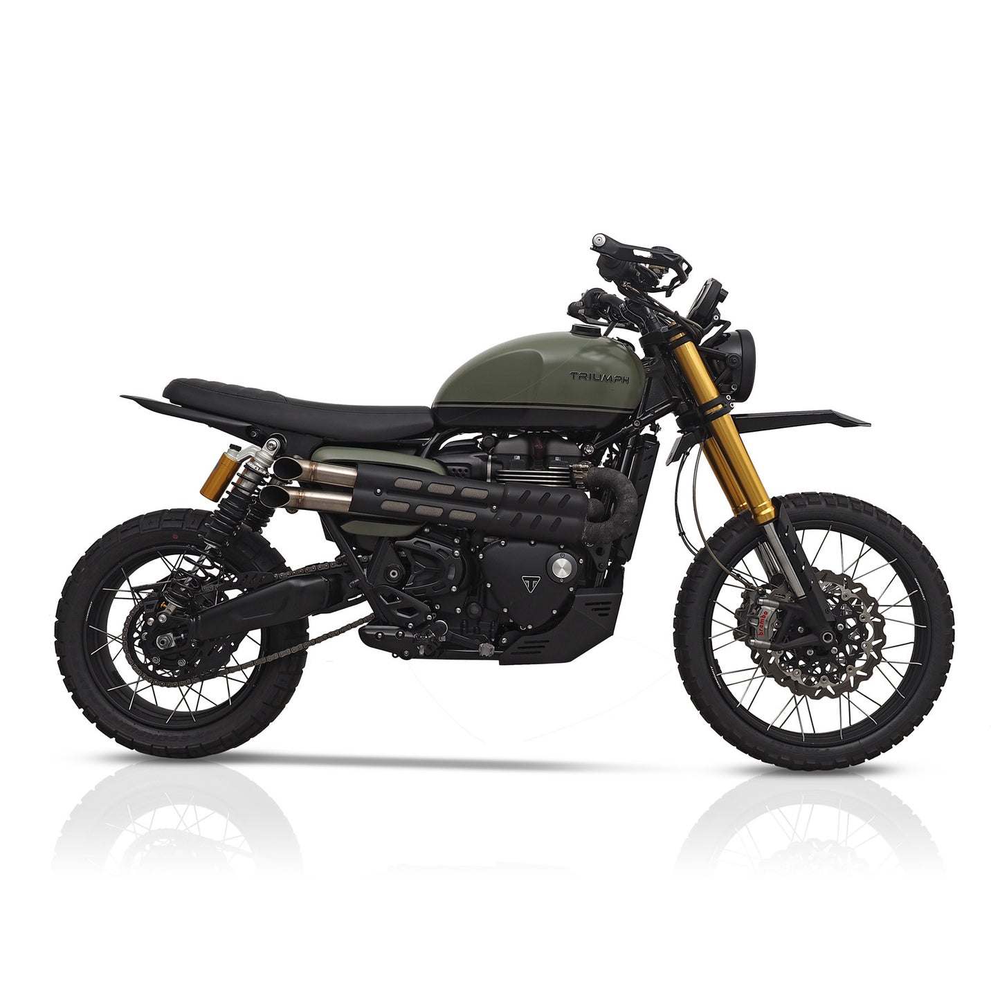 Dakar Aluminum High Front Fender - Black or Silver - Triumph Scrambler 1200