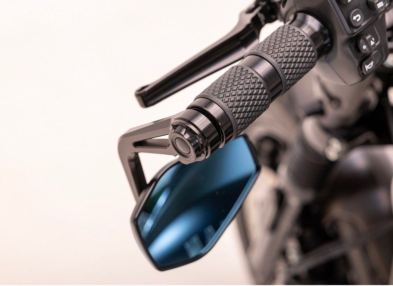 Wunderkind 2 Stripe Bar End Mirror - Black - Indian Scout Bobber / FTR 1200