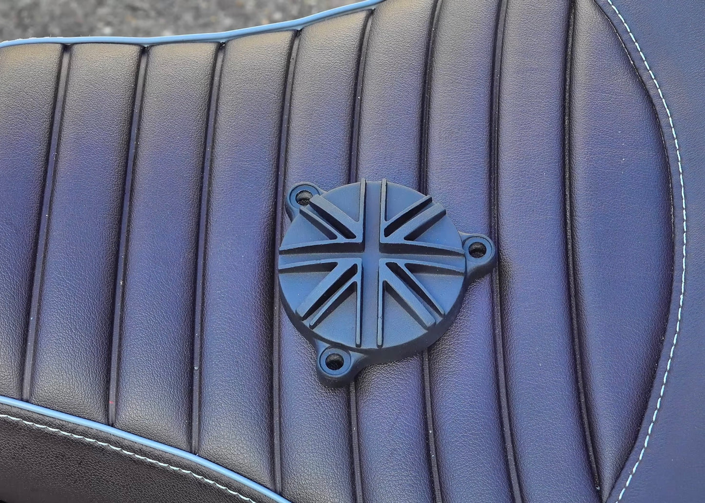 Motone Royal Enfield 350 Oil Filter Cover - Union Jack - Black