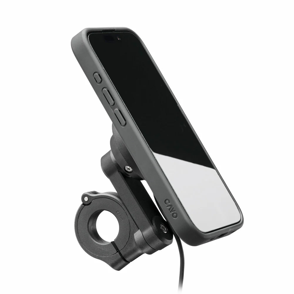 CAYO moto.dokk Smartphone Handlebar Mount with Wireless Charging and Vibration Dampening