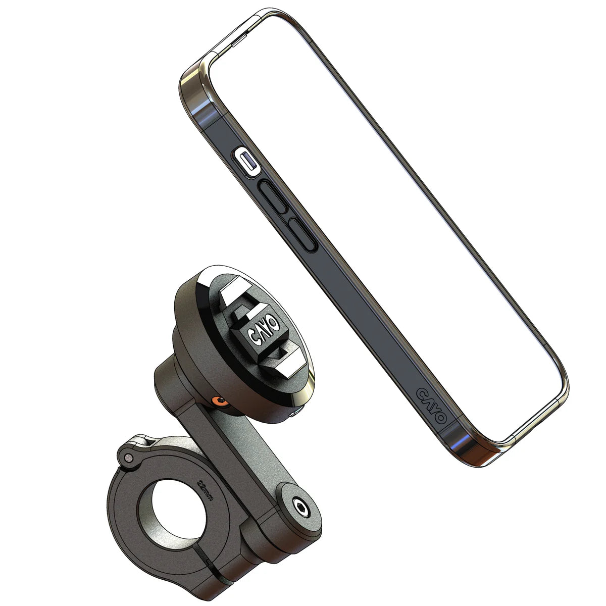 CAYO moto.dokk Smartphone Handlebar Mount with Wireless Charging and Vibration Dampening