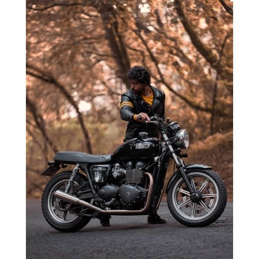 Motone Dual Seat - Ribbed - Triumph Bonneville, Scrambler and Thruxton- Black