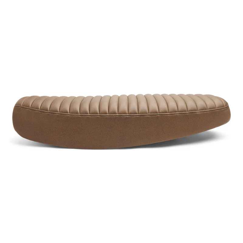 British Customs True Tuck and Roll Slammer Seat - Brown - Street Twin, T120, T100, Street Scrambler