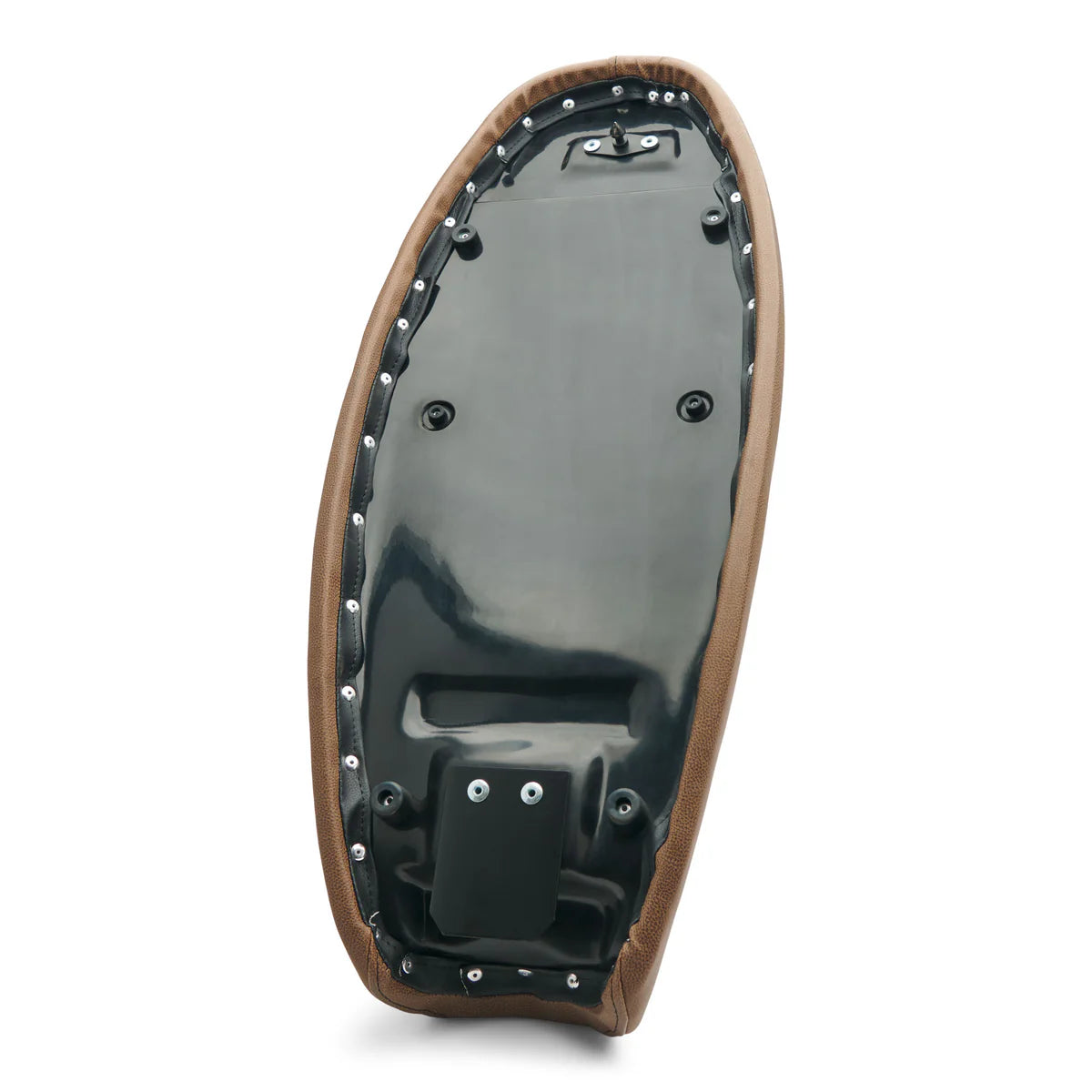 British Customs True Tuck and Roll Slammer Seat - Brown - Street Twin, T120, T100, Street Scrambler