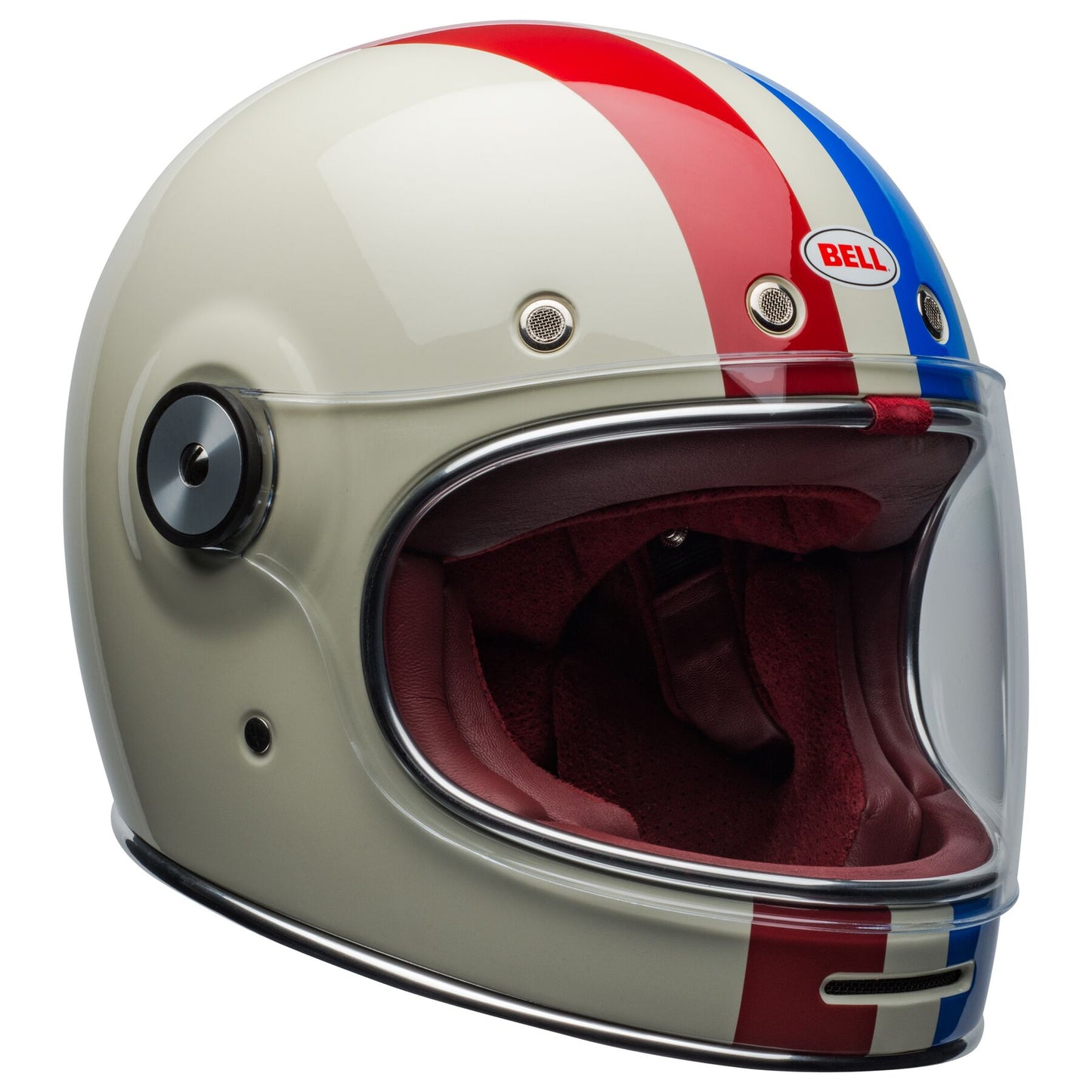 Bell Bullitt Helmet - COMMAND GLOSS VINTAGE WHITE/OXBLOOD/BLUE