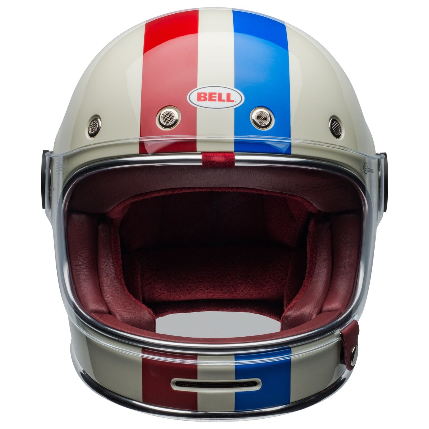 Bell Bullitt Helmet - COMMAND GLOSS VINTAGE WHITE/OXBLOOD/BLUE