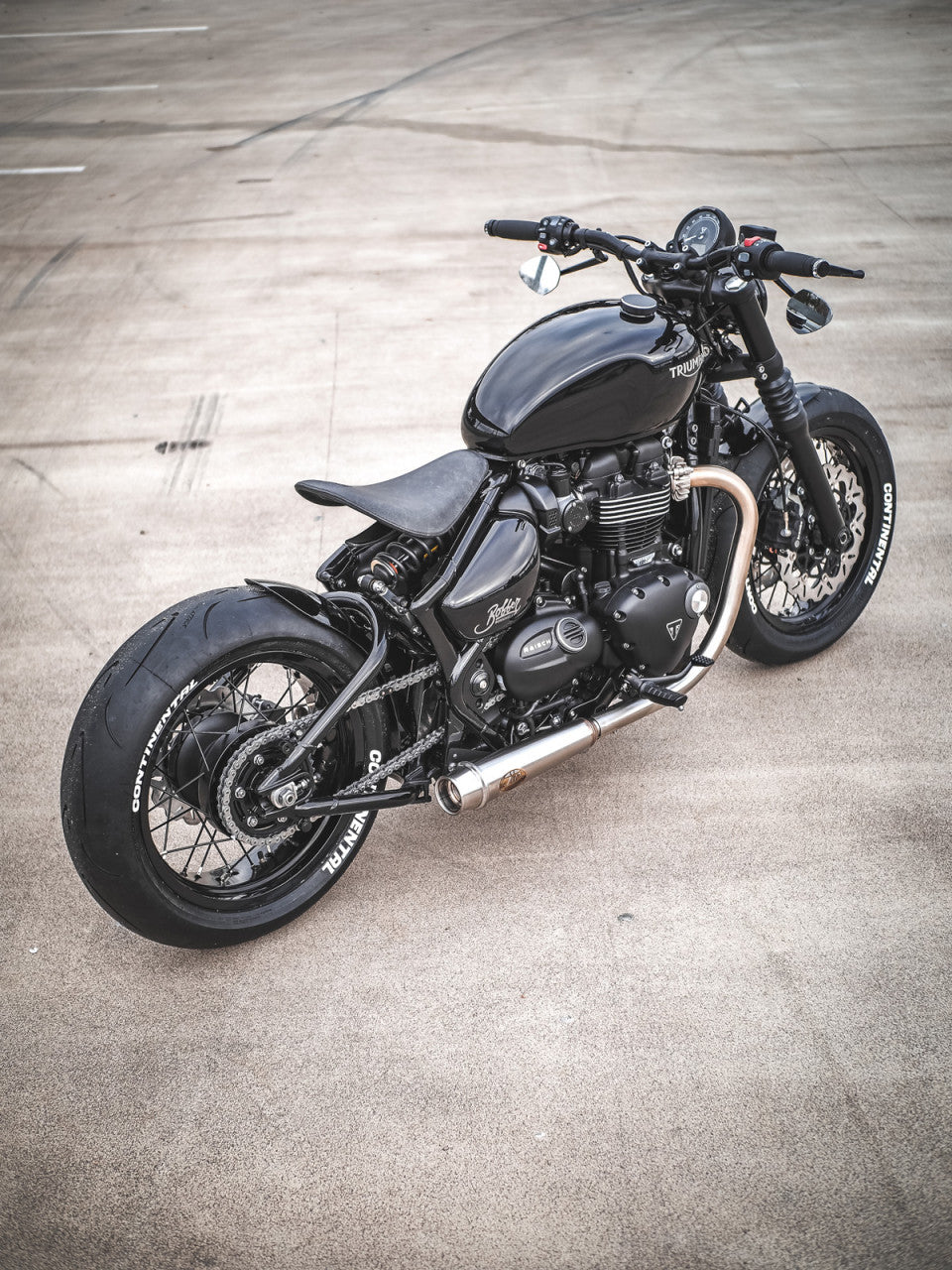 Classicbike Raisch Bobber Race Rear Fender - Matte Black