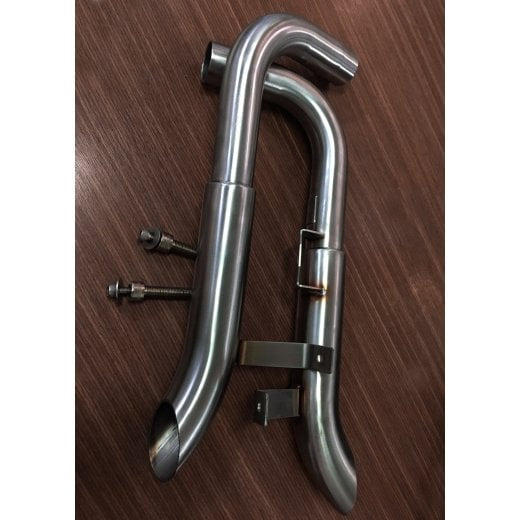 Motone Mayhem Shorty Turnout Muffers - Brushed - Triumph Bobber / Speedmaster