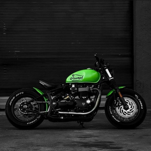 Motone Mayhem Shorty Turnout Muffers - Brushed - Triumph Bobber / Speedmaster