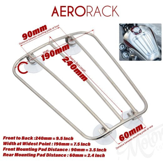 Motone Classic Aero Style Tank Rack - Polished