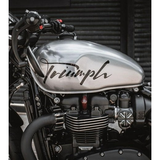 Motone Throttle Body Side Covers - Union Jack - Black w/ Silver