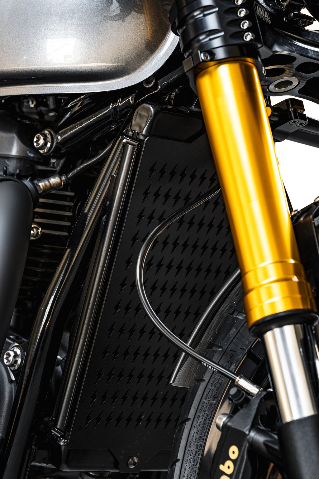 Lightning Bolt Radiator Guard - 2016+ Triumph Classics