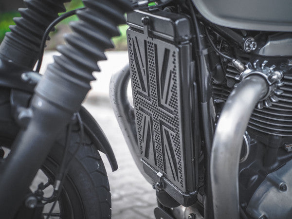 ClassicBike Raisch Radiator Cover - Union Jack - Triumph Speed Twin, Thruxton, T100, T120, Street Twin, Street Scrambler