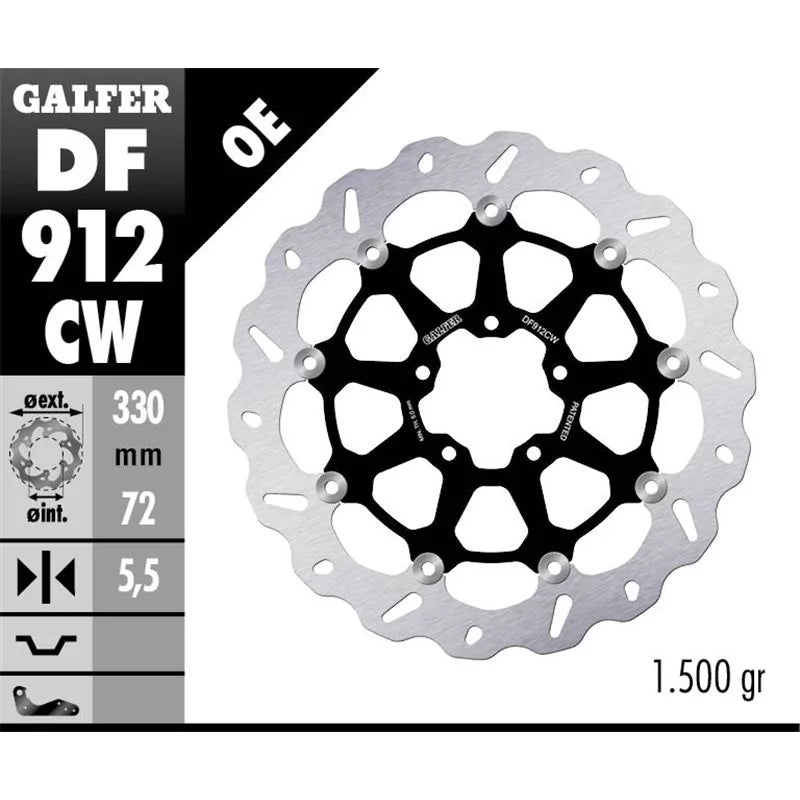 Galfer Wavy Rotor DF912CW - Ducati Scrambler 800
