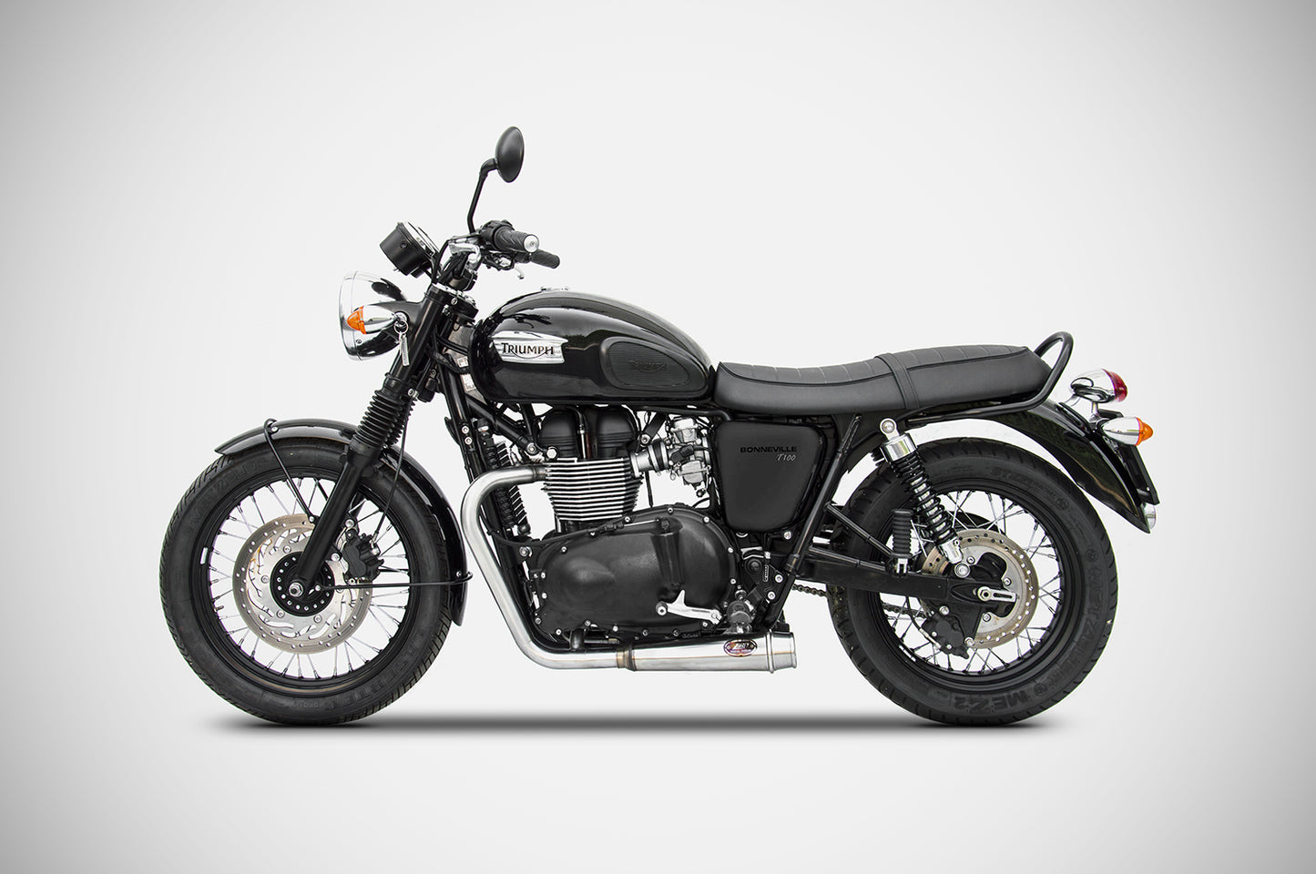 Zard 2>2 Full SHORT CONICAL Exhaust for 2001-2015 Triumph Bonneville