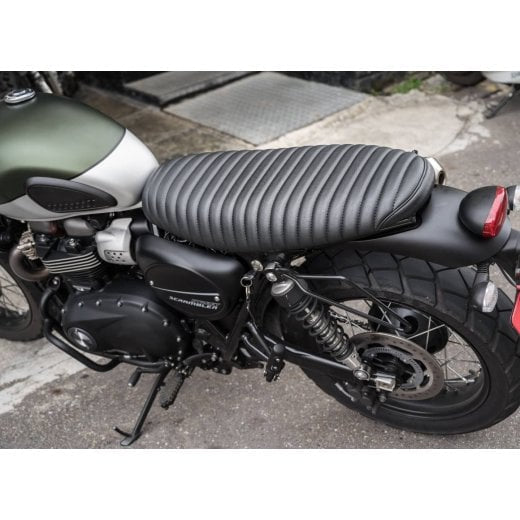 Motone The Viper- Low Profile Skinny Ribbed Seat - Black - 2016+ Triumph Classics