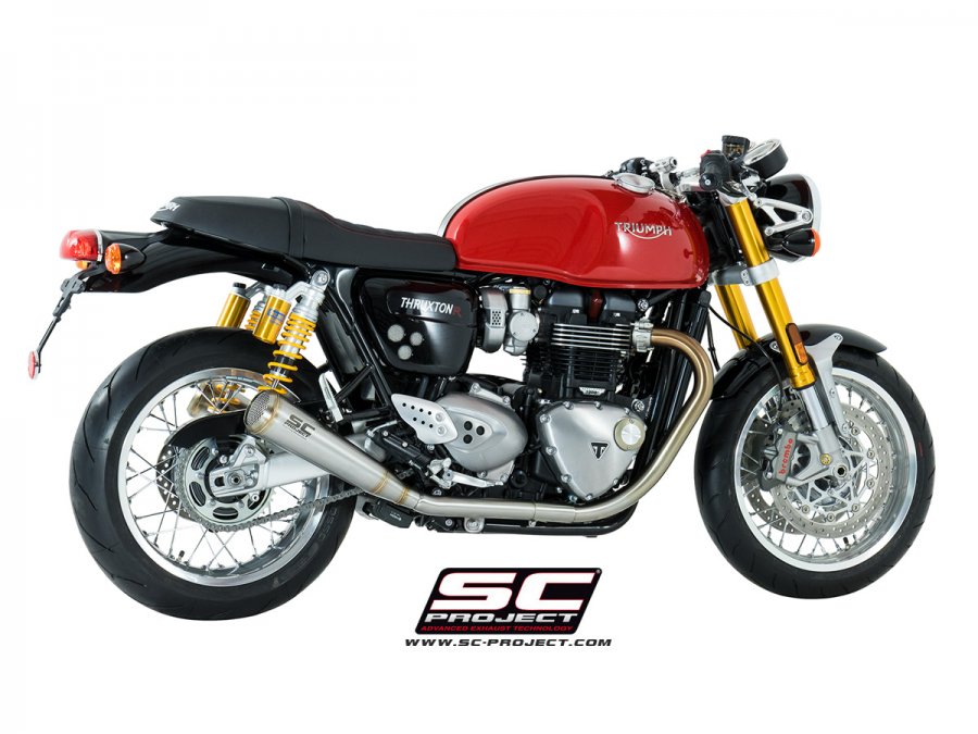 SC Project Conic 70s Style Exhaust - Long Version - Triumph Thruxton R and Speed Twin
