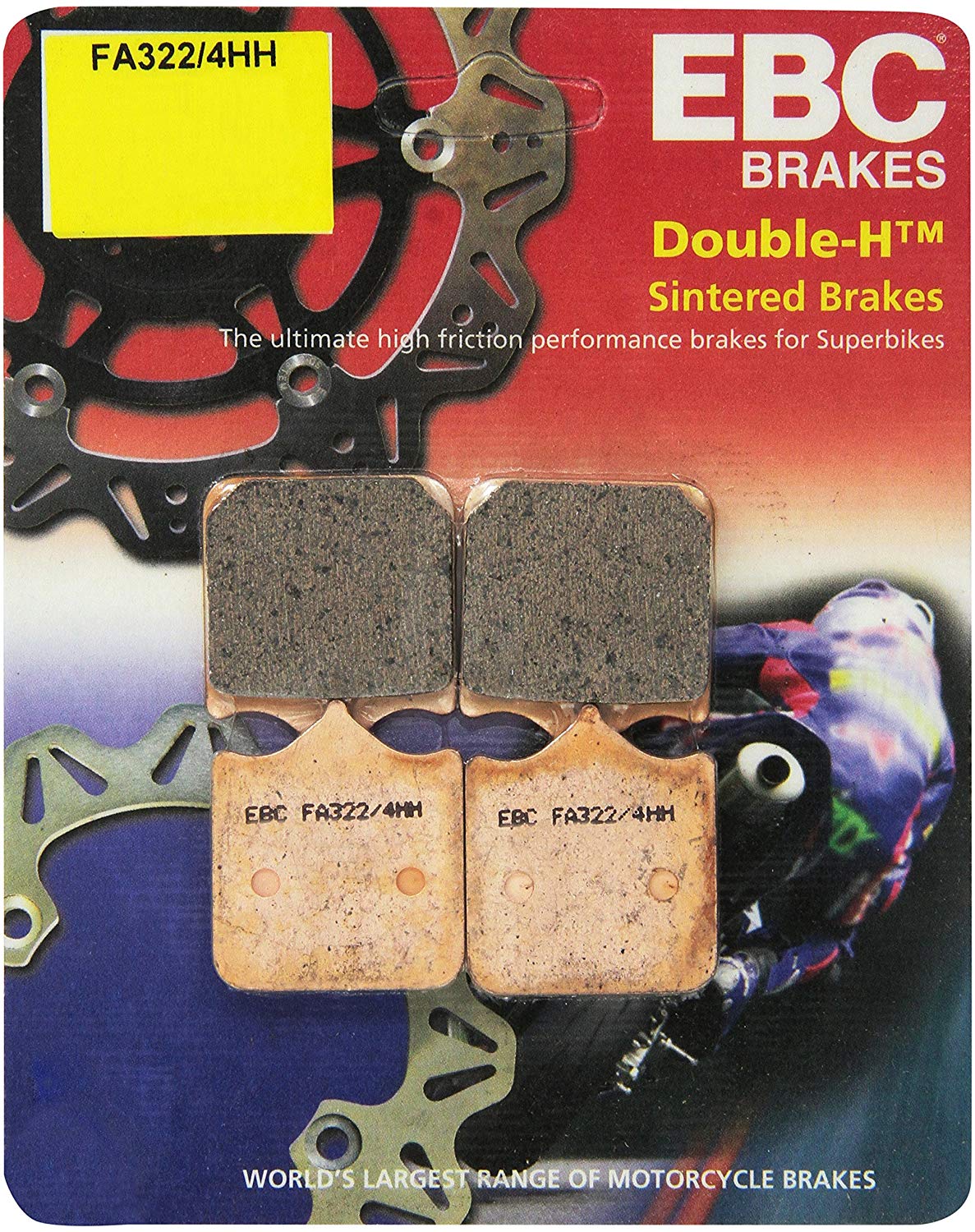 EBC Sintered HH Brake Pads - FA322/4HH - Front - 2018-2020 Triumph Speed Twin, T100, Street Twin, Speed Twin 900 with Brembo