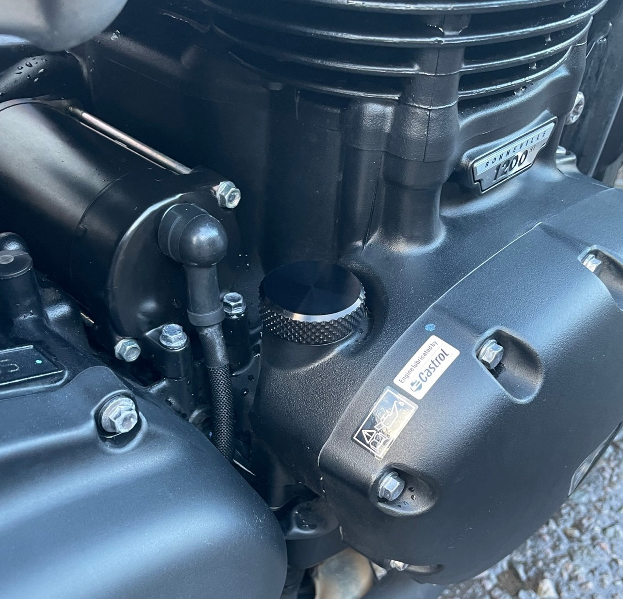 Vice Motorcycles Oil Fill Cap - Diamond Knurl - Black