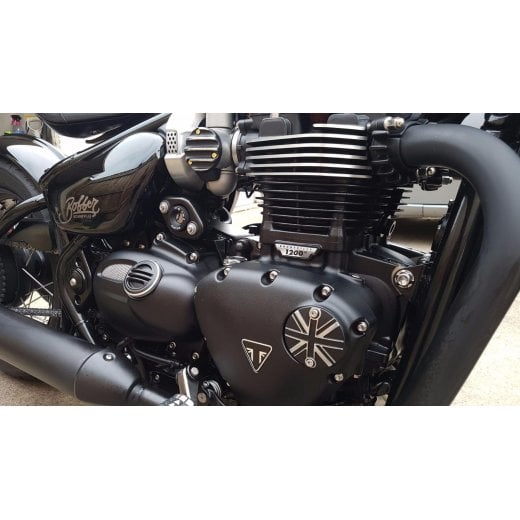 Motone Customs Union Jack ACG Cover - Black w/ Polished