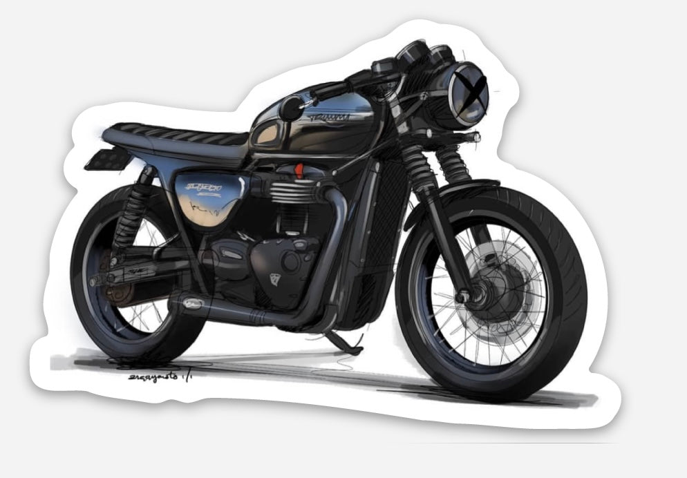 A&J Cycles Bonneville T100 Sketch Sticker