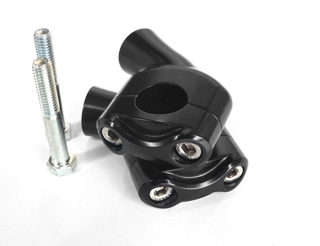 Rezo Aluminium Handlebar Risers – 22mm To 28.6mm, Silver, Fits Yamaha FZ6-N 2004-2006