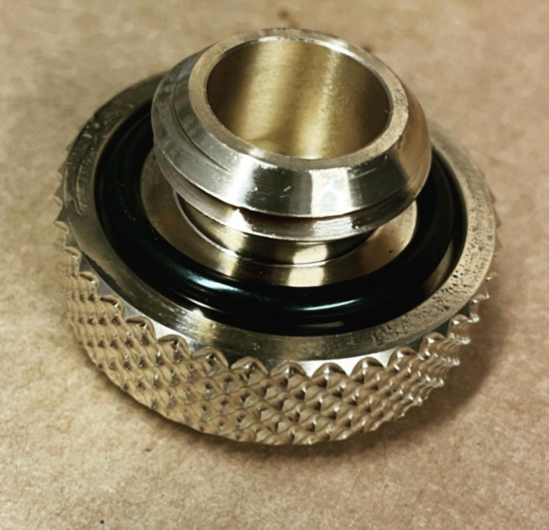 Vice Motorcycles Oil Fill Cap - Diamond Knurl - Brass