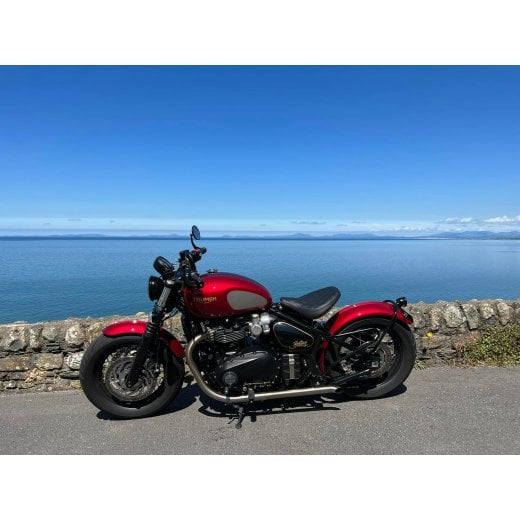 Motone Bedlam Turnout Exhaust - Brushed - Triumph Bobber 2017-2024