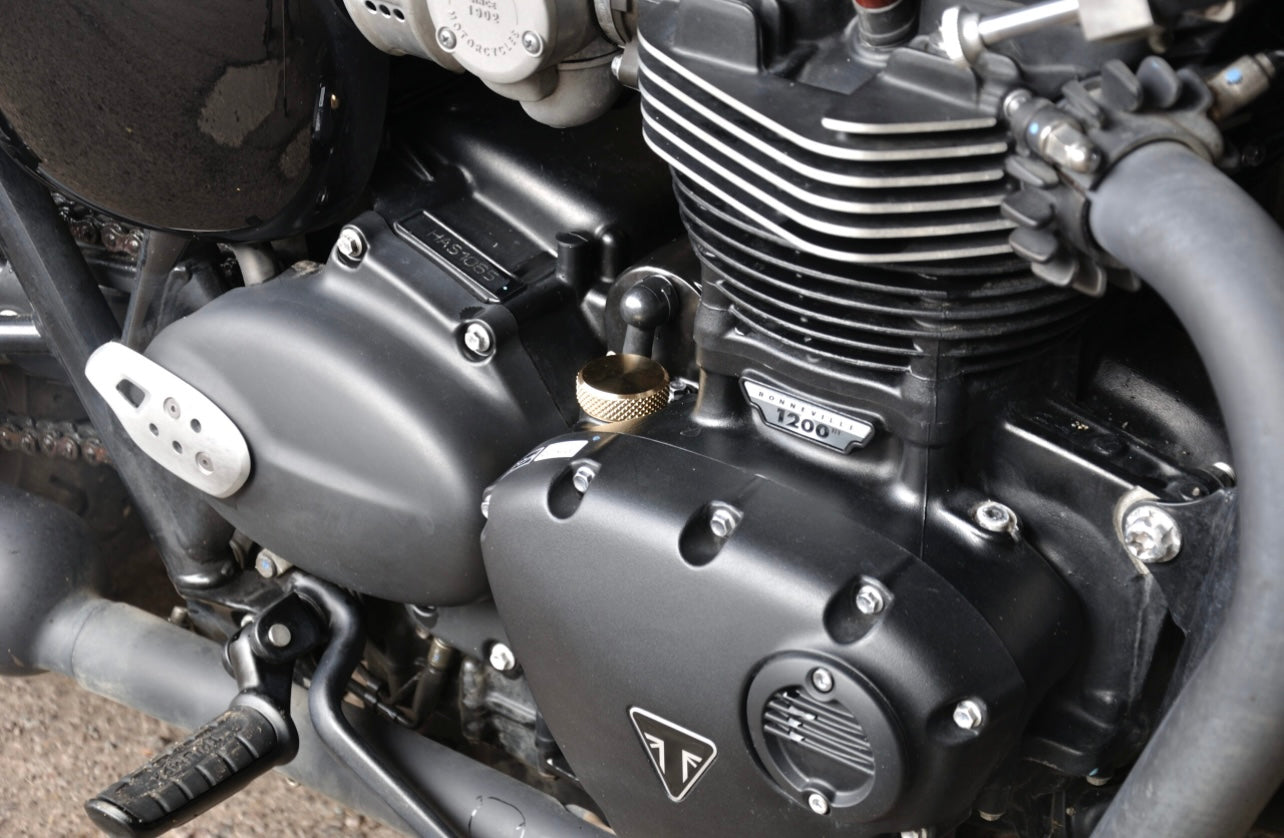 Vice Motorcycles Oil Fill Cap - Diamond Knurl - Brass