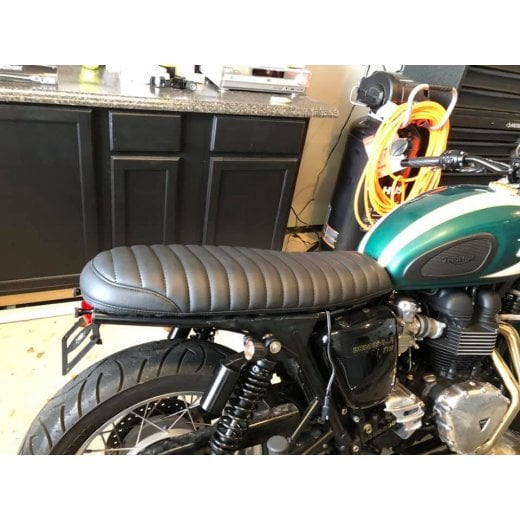 Motone Krait Skinny Seat - Ribbed - Triumph Bonneville, Scrambler and Thruxton - Rare Earth Brown
