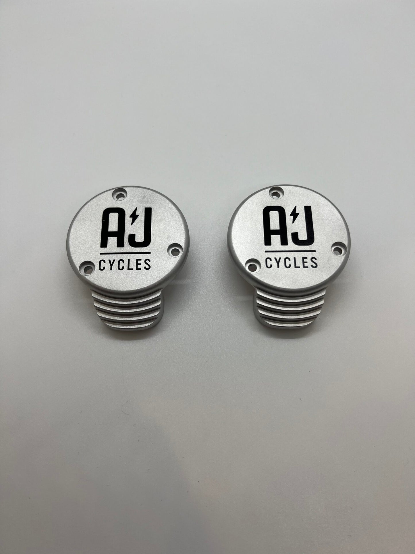 A&J Cycles Logo Throttle Body Covers - Silver