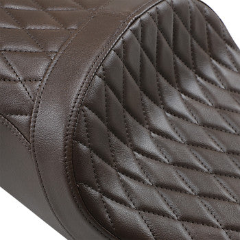 Z1R Low Touring Seat - Diamond Stitch - Brown - 2016+ Triumph Bonneville T100, T120, Street Twin, Street Scrambler
