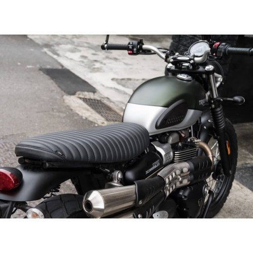Motone The Viper- Low Profile Skinny Ribbed Seat - Black - 2016+ Triumph Classics