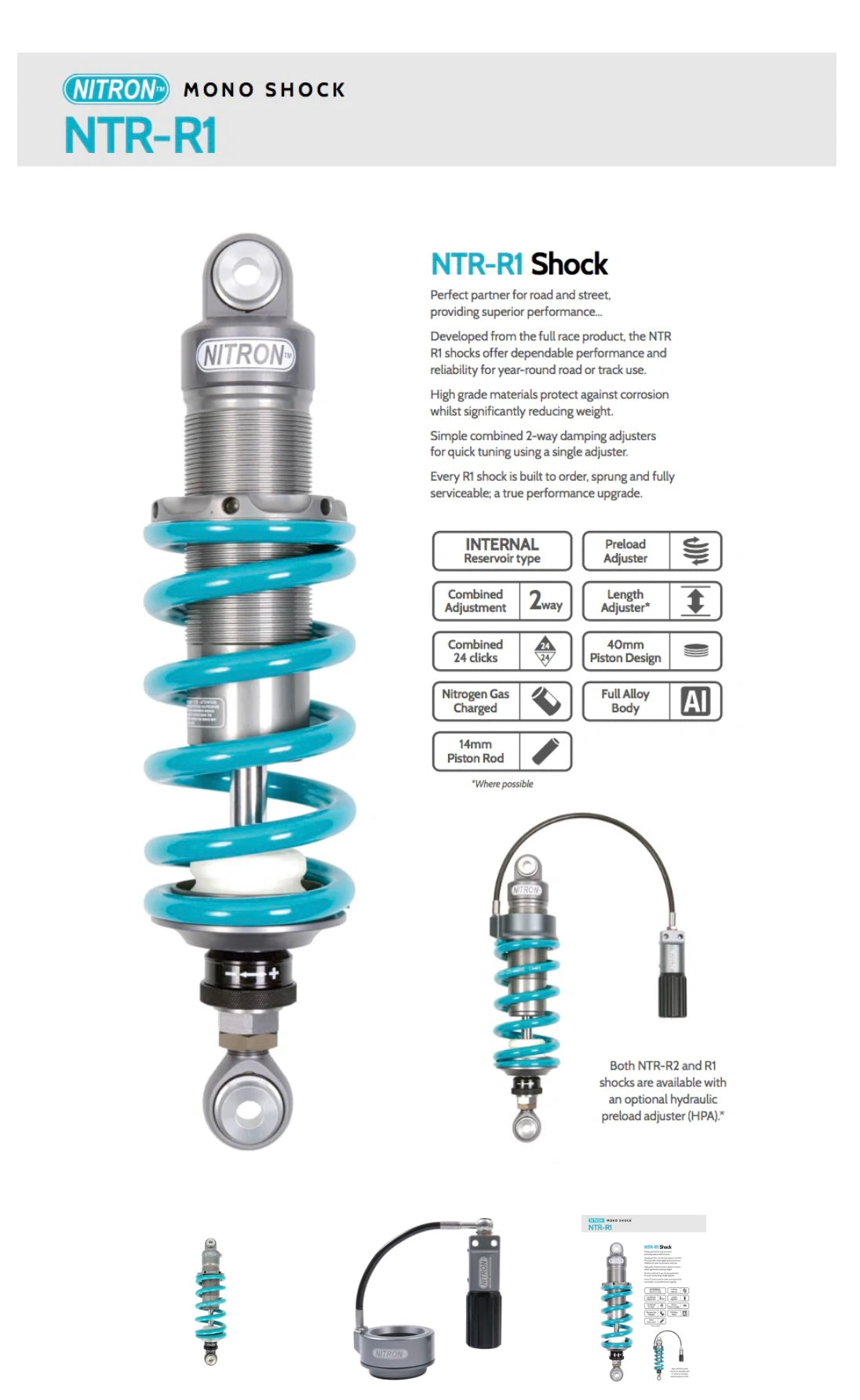 Nitron R1 Shock Absorber - Triumph Tiger Sport 660
