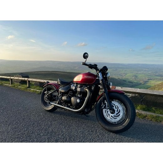 Motone Bedlam Turnout Exhaust - Brushed - Triumph Bobber 2017+