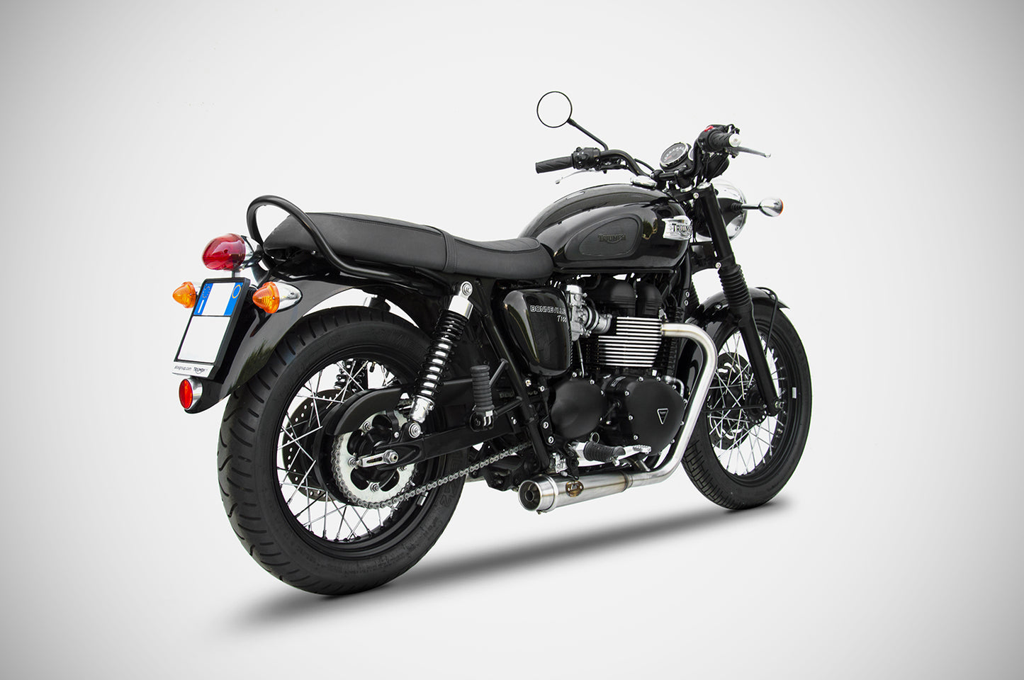 Zard 2>2 Full SHORT CONICAL Exhaust for 2001-2015 Triumph Bonneville