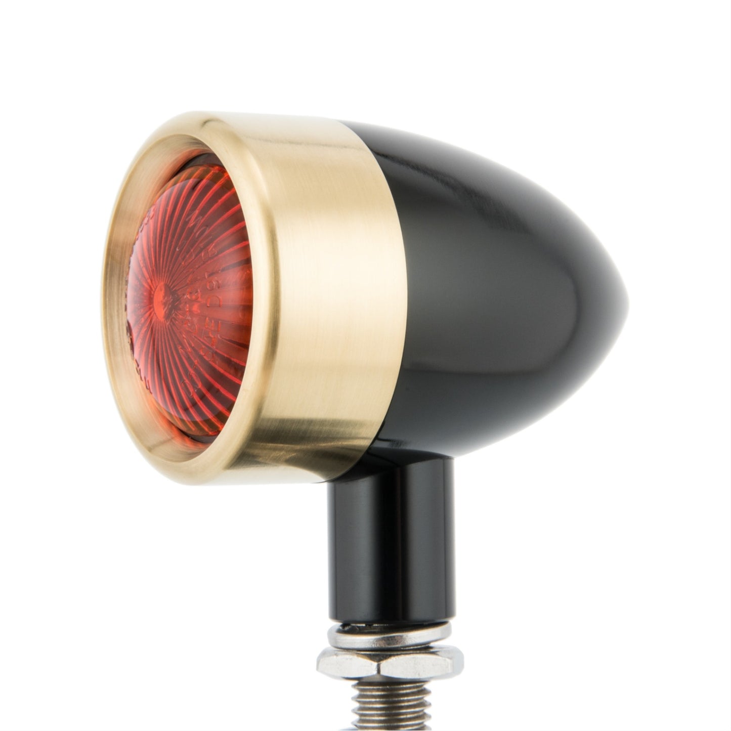 Motone Billet Turn Signals - Black with Brass Ring