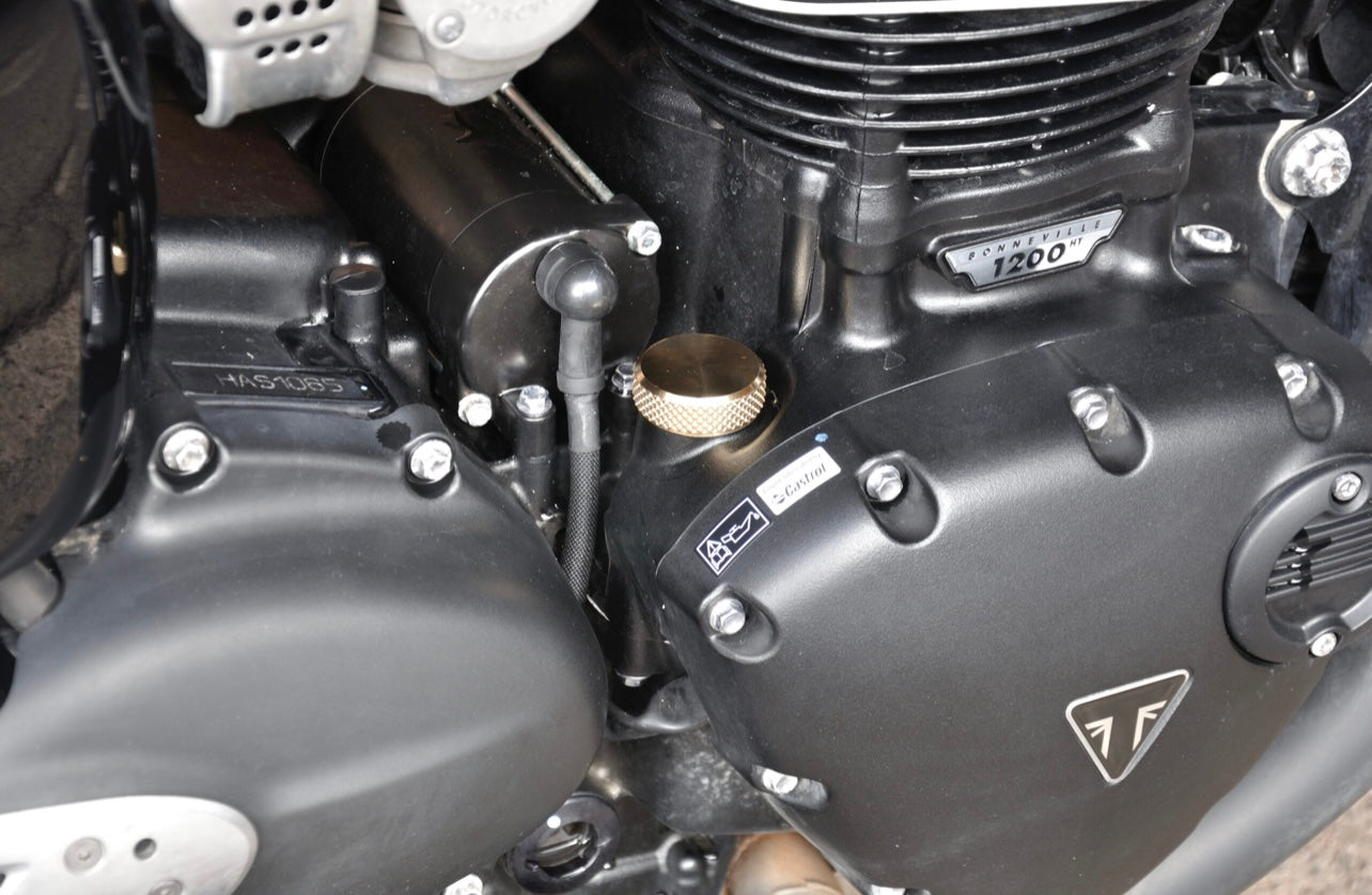 Vice Motorcycles Oil Fill Cap - Diamond Knurl - Brass