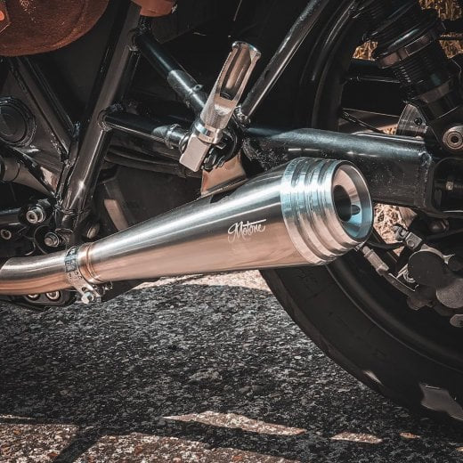 Motone Saturn V Slip Ons - Brushed - Triumph Street Twin / Street Cup
