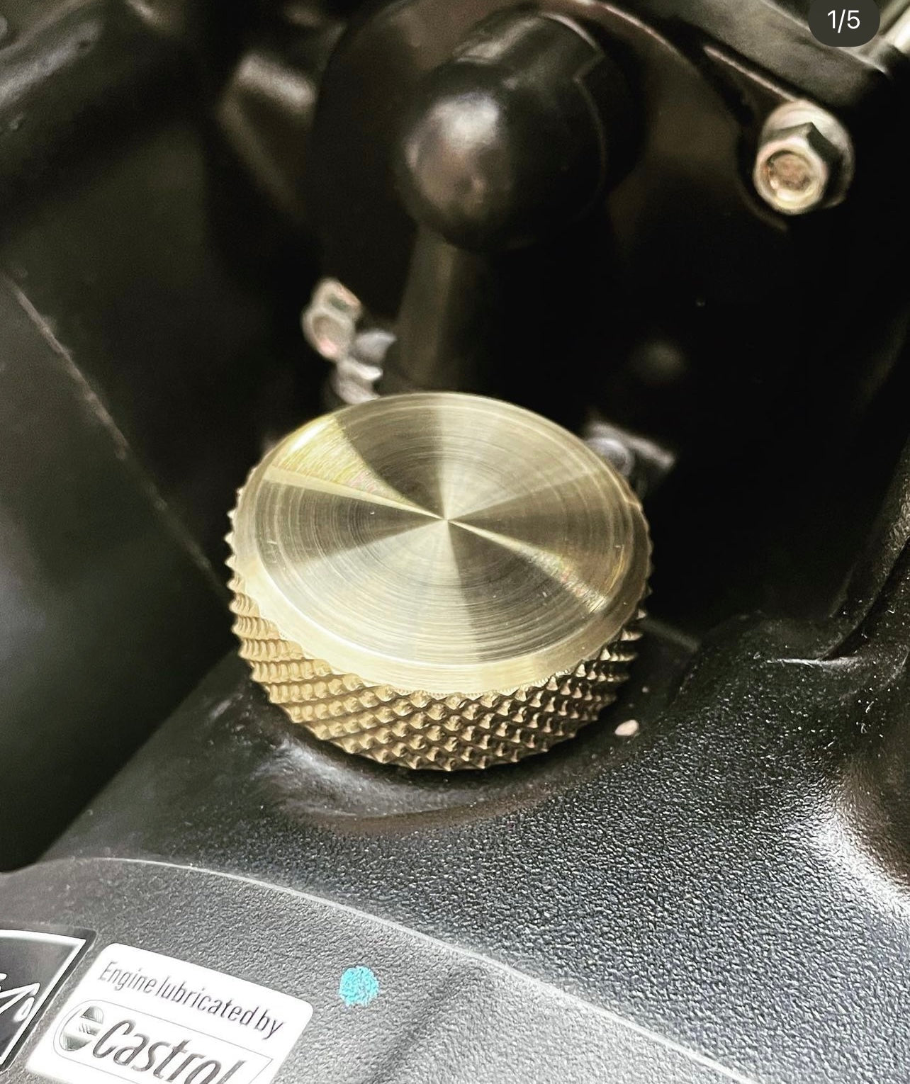 Vice Motorcycles Oil Fill Cap - Diamond Knurl - Brass