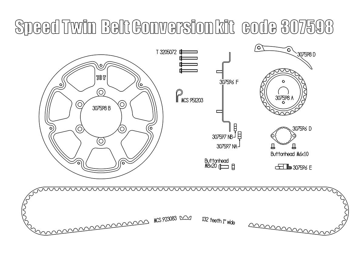Free Spirits Belt Drive Conversion - Triumph Speed Twin, Thruxton R / 1200