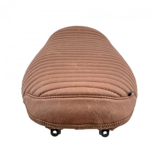 Motone Krait Skinny Seat - Ribbed - Triumph Bonneville, Scrambler and Thruxton - Rare Earth Brown